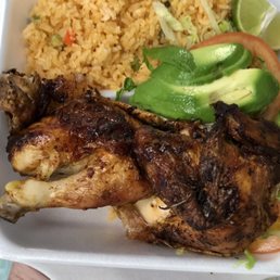 1/2 chicken lunch special no beans.  3 tacos  Fried filet with rice and w