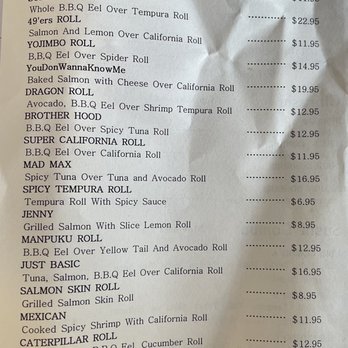 Yojimbo - Special rolls menu as of 12/16/2020 - Sushi Bars Near Me - Alameda, California Yojimbo - Special rolls menu as of 12/16/2020 - Sushi Bars Near Me - Alameda, California