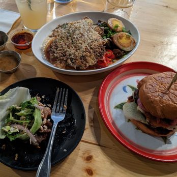 Taurus Ox - Laos burger, pork belly dish - Laotian Near Me - Seattle, Washington Taurus Ox - Laos burger, pork belly dish - Laotian Near Me - Seattle, Washington