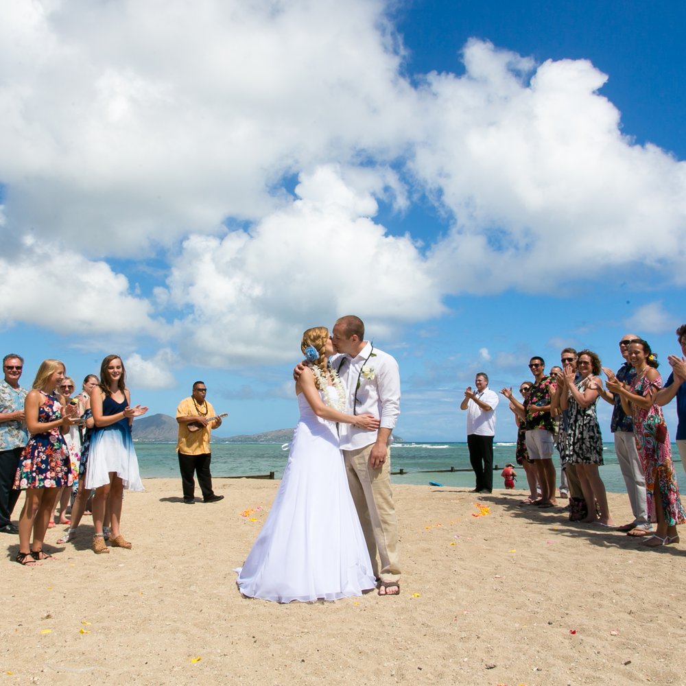 Islander Weddings - After Robert pronounced us husband and wife. - Officiants Near Me - Honolulu, Hawaii Islander Weddings - After Robert pronounced us husband and wife. - Officiants Near Me - Honolulu, Hawaii