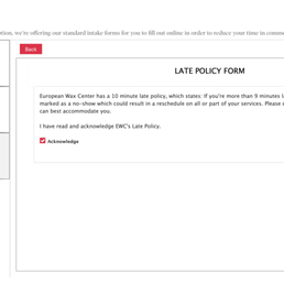 The late policy we agree to when we book our appointments The late policy we agree to when we book our appointments