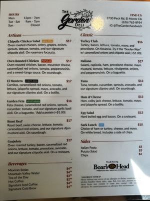 Menu photo 1 The Garden Deli El Monte, CA Menu photo 1 The Garden Deli El Monte, CA