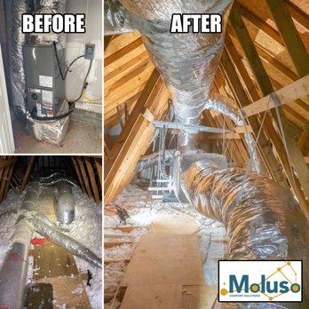 Moluso Comfort Solutions - We're really proud of our most recent job. We re-engineered this duct layout, so cold air can now flow easily through the system. Efficient! - Heating & Air Conditioning/HVAC Near Me Moluso Comfort Solutions - We're really proud of our most recent job. We re-engineered this duct layout, so cold air can now flow easily through the system. Efficient! - Heating & Air Conditioning/HVAC Near Me