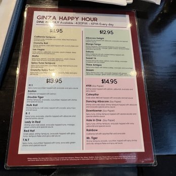 Ginza Sushi Japanese Restaurant - Menu - Japanese Near Me - Fullerton, California