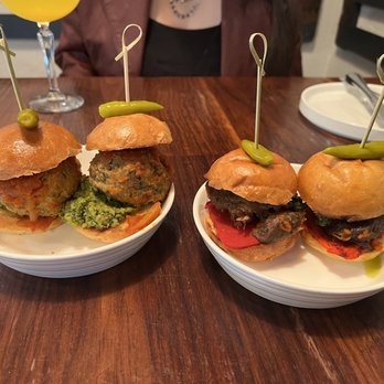 Bravas Bar de Tapas - Bocadillos: Duck Meatball (L) and Long Cooked Pork Cheeks (R) - Spanish Near Me - Healdsburg, California