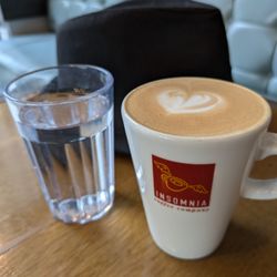 Insomnia - Flat white at the Insomnia Coffee Company in the Brunei Building, Dublin