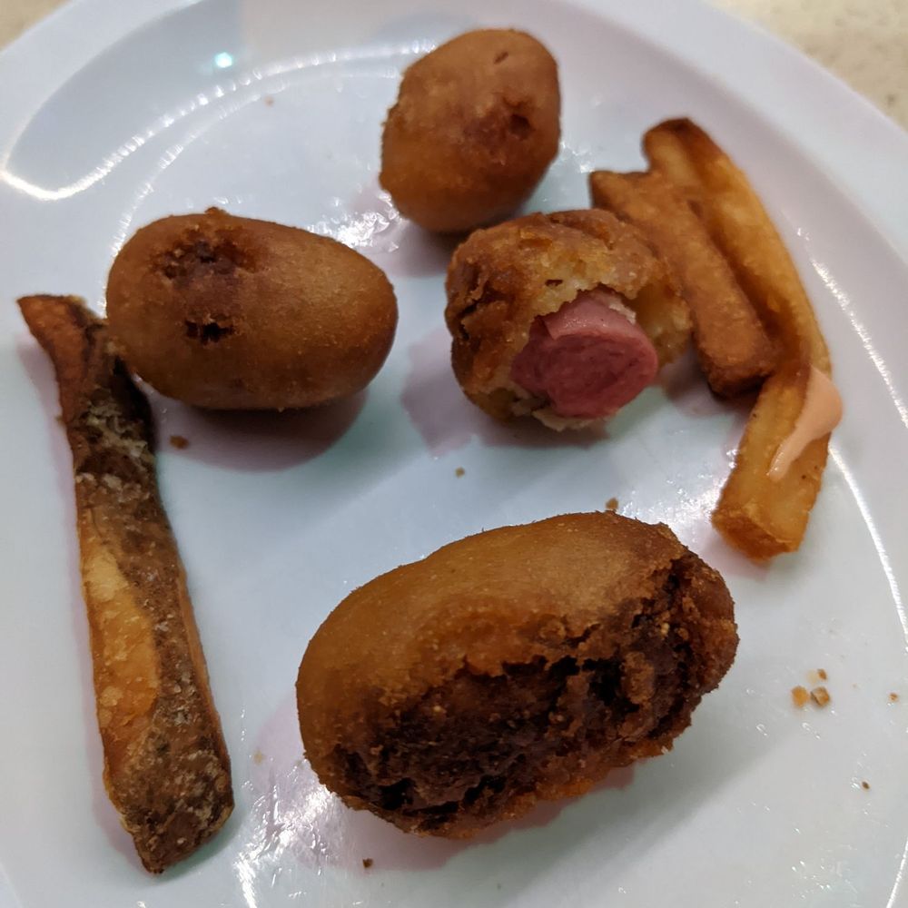 Garage Grill - Overcooked corn dogs - New American Near Me - Draper, Utah