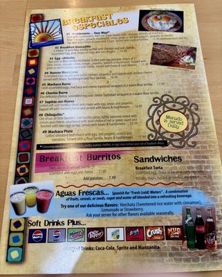 Menu photo 4 Moreno's Mexican Grill Chandler, AZ