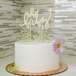 My simple gender reveal cake. I added the decorations. My simple gender reveal cake. I added the decorations.