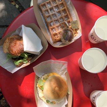 Cafe Duet - waffle, mushroom sandwich, breakfast sandwich - Cafes Near Me - Stroudsburg, Pennsylvania