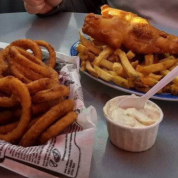 Moby Dick - fish & chips and small onion rings - Seafood Near Me - White Rock, British Columbia