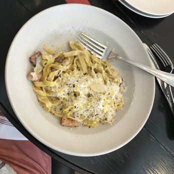 Tre Rivali - Pasta Carbonara - Mediterranean Near Me - Milwaukee, Wisconsin Tre Rivali - Pasta Carbonara - Mediterranean Near Me - Milwaukee, Wisconsin