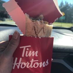 Tim Hortons - The egg, potato and cheese wrap in this special container.