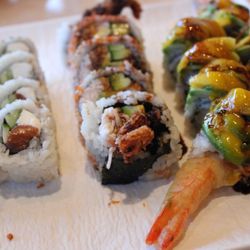 Hana Matsuri Sushi - Glendale - Philly Roll, Spider Roll, and Mango Roll