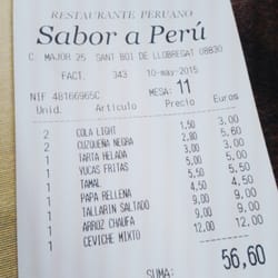 Sabor a Perú - 3 personas por 56,60€ en total.