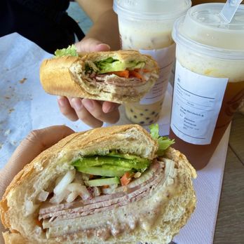 Saigon Breadfast - Large #6 sandwich, Passion Kumquat, Banana Milk Tea - Sandwiches Near Me - Mountain View, California Saigon Breadfast - Large #6 sandwich, Passion Kumquat, Banana Milk Tea - Sandwiches Near Me - Mountain View, California