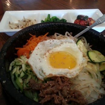 Cafe Korea - Dol Sot Bi Bim Bop with cold marinated vegetables - Korean Near Me - Fishers, Indiana