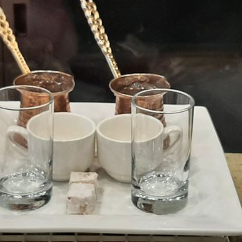 Crêpes De Luxe - The whole lovely 9 yards, your Turkish coffee is served with water and Turkish delight - Creperies Near Me - Mississauga, Ontario Crêpes De Luxe - The whole lovely 9 yards, your Turkish coffee is served with water and Turkish delight - Creperies Near Me - Mississauga, Ontario
