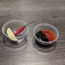Pho VietStar - Lime,.chili, and hoisin and hot sauces