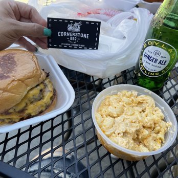 Cornerstone BBQ - Tri-Tip burger & Mac n cheese - Barbeque Near Me - Beaumont, California Cornerstone BBQ - Tri-Tip burger & Mac n cheese - Barbeque Near Me - Beaumont, California