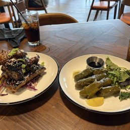 Korean Style Baby Back Ribs and Stuffed Grape Leaves