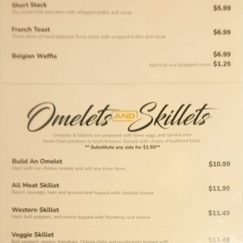 Empire Diner - a menu for a restaurant - Diners Near Me - Sparks, Nevada