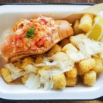 Brown Bag Seafood - Lobster Roll + Parmesan tater tots - Seafood Near Me - Chicago, Illinois Brown Bag Seafood - Lobster Roll + Parmesan tater tots - Seafood Near Me - Chicago, Illinois