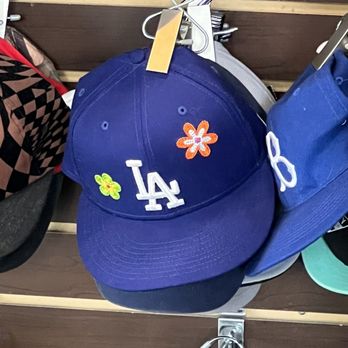 Uptown Cheapskate - Dodgers cap with a little flower child vibe - Women's Clothing Near Me - Torrance, California
