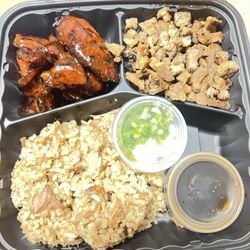 Nayong Filipino - 2 item plate with pork BBQ and sisig