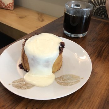 Chaval - We started with the Maine blueberry cinnamon bun, "oh to die for" - Spanish Near Me - Portland, Maine