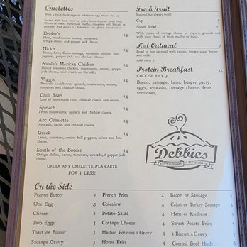 Debbie's Restaurant & Pie Shoppe - Menu - Breakfast & Brunch Near Me - San Marcos, California Debbie's Restaurant & Pie Shoppe - Menu - Breakfast & Brunch Near Me - San Marcos, California