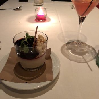 Atlantic Grill - Tahitian Vanilla Panna Cotta, berries made it, it could have used more flavor. - New American Near Me - New York, New York Atlantic Grill - Tahitian Vanilla Panna Cotta, berries made it, it could have used more flavor. - New American Near Me - New York, New York