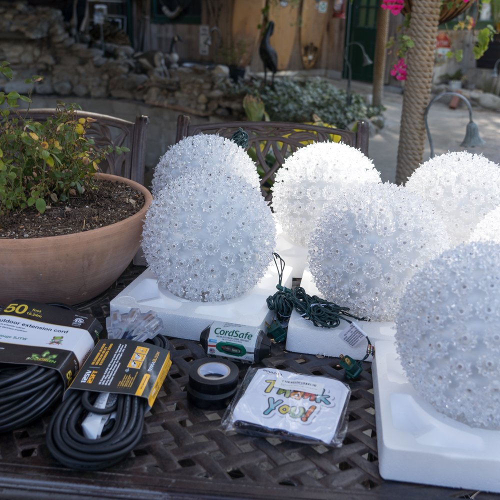 Artist Tree Service - 10' sphere wintergreen lighting. - Tree Services Near Me - Sylmar, California