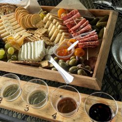 Jules J Berta Vineyards - Flight and charcuterie board.