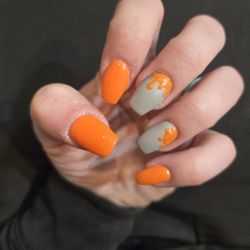 Lee Nails - Acrylic coffin shape. Design copied from Pinterest. Looks exactly like i asked!