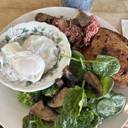 Christopher's Cafe - Poached eggs, veggies, and hash. DELICIOUS