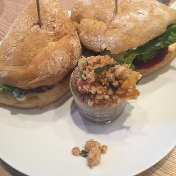 Ocotillo - Falafel sandwich with quinoa salad - New American Near Me - Phoenix, Arizona Ocotillo - Falafel sandwich with quinoa salad - New American Near Me - Phoenix, Arizona