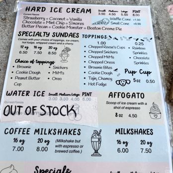 Cleo’s Corner - ice cream menu - Coffee & Tea Near Me - Atlantic City, New Jersey