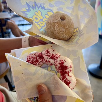 Yo Mochi - Ube Mochi malasada top, rasberry mochi donut bottom - Donuts Near Me - Henderson, Nevada