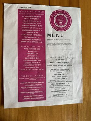 Menu photo 1 El Come Taco Dallas, TX Menu photo 1 El Come Taco Dallas, TX
