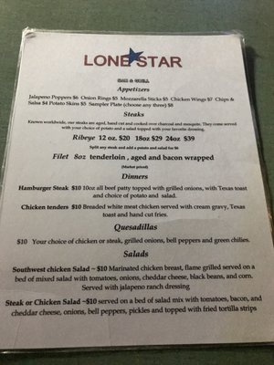Menu photo 3 Lone Star Bar & Grill Amarillo, TX