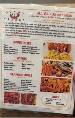 Menu photo 4 Dummy Crabby Tampa, FL