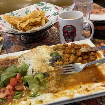 Silver Moon Cafe - Green enchiladas..I asked for two eggs over medium to be added. - Mexican Near Me - Santa Rosa, New Mexico Silver Moon Cafe - Green enchiladas..I asked for two eggs over medium to be added. - Mexican Near Me - Santa Rosa, New Mexico