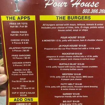 Pour House - Menu - Cocktail Bars Near Me - St. Helens, Oregon Pour House - Menu - Cocktail Bars Near Me - St. Helens, Oregon