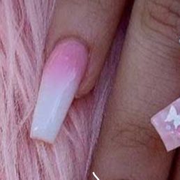 pink and white ombre nail - what i asked for