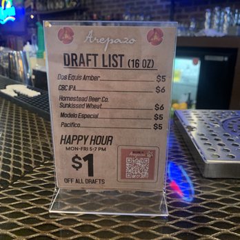 Arepazo Tapas Bar Grille - Draft list - Venezuelan Near Me - Columbus, Ohio