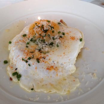 Galley Beach - Duck egg with bacon and onion compote - Seafood Near Me - Nantucket, Massachusetts