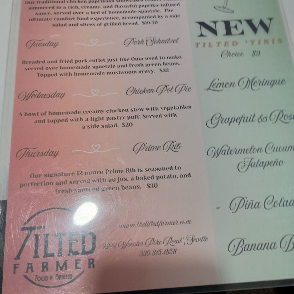 Weekday menu Weekday menu