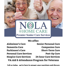 Nola at Home Care - We offer seniors assistance with activities of daily living. We provide services in-home or in assisted living facilities.
