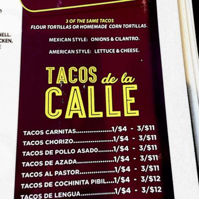 Menu photo 8 904 Tacos Five Points Jacksonville, FL